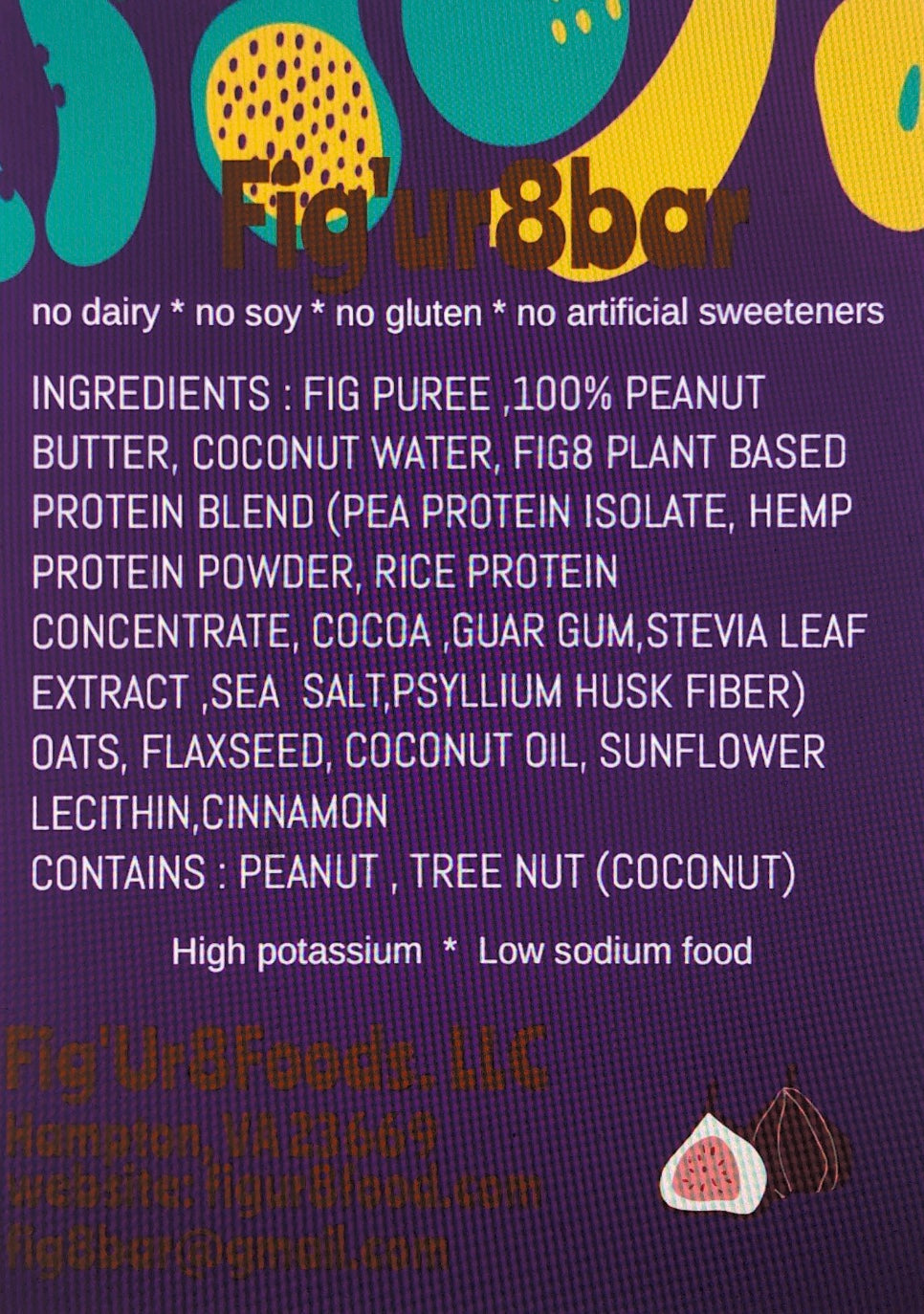 Fig'ur8BAR  "not ur' typical protein energy bar      Gourmet  6 pk