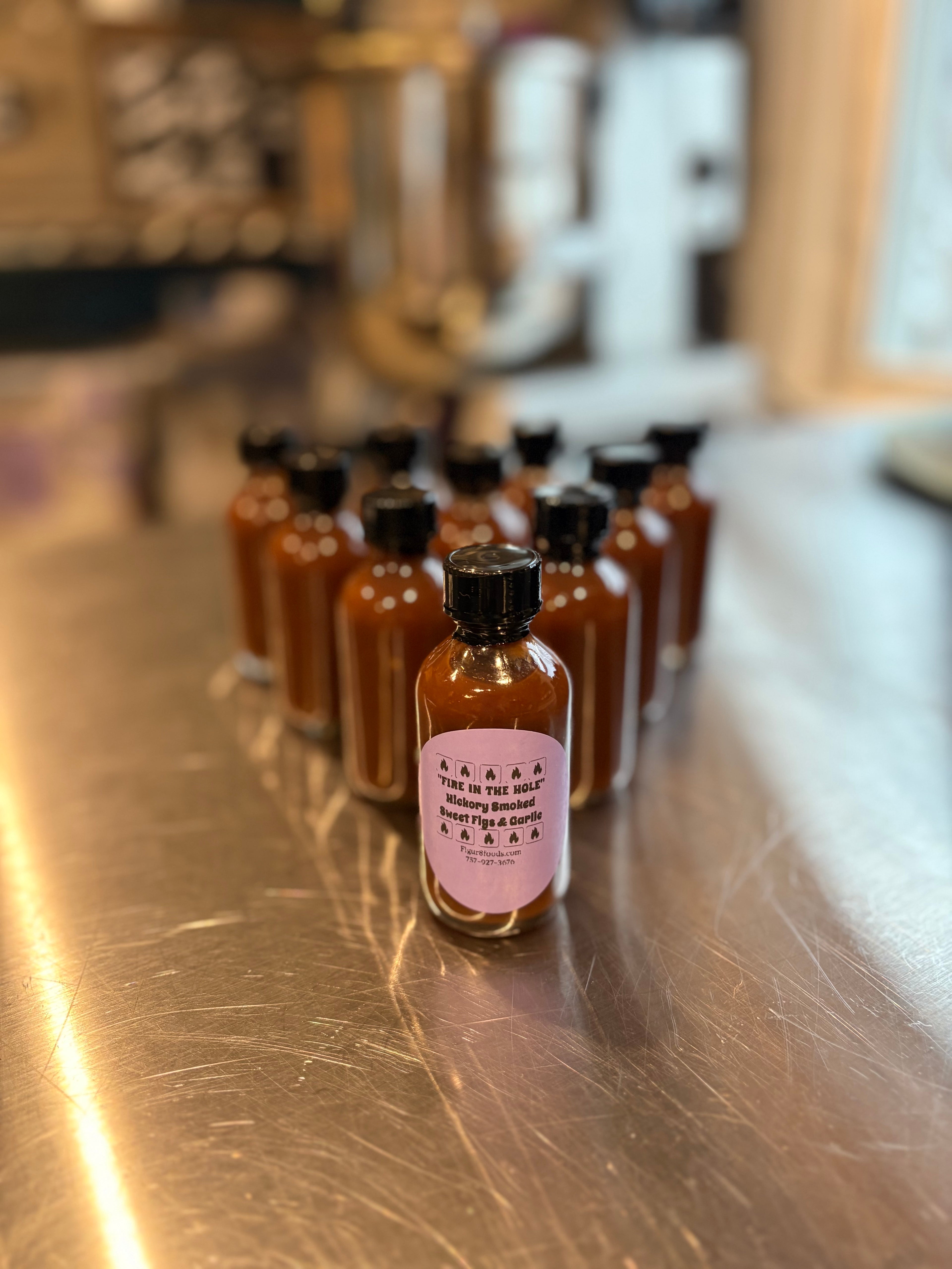 "FIREY FIG FUSION" GOURMET HOT SAUCE  Hickory Smoked Sweet Figs & Garlic