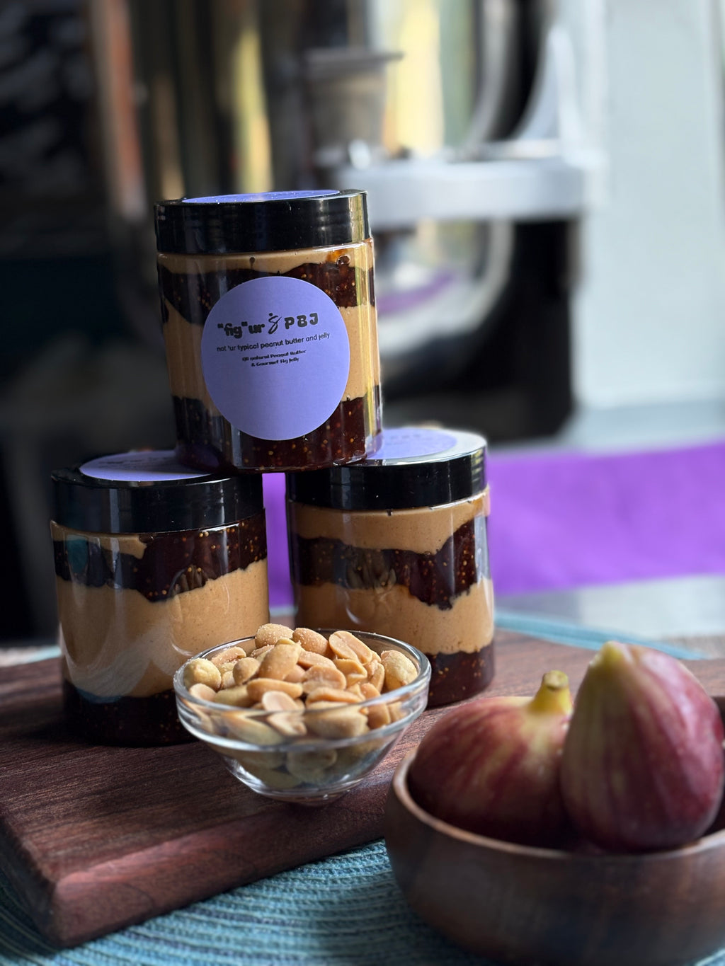 “Fig”ur8PBJ.             ARTISAN FIG PRESERVE AND ALL NATURAL PEANUT BUTTER Spread